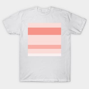 An unexampled admixture of Very Light Pink, Light Pink, Melon (Crayola) and Peachy Pink stripes. T-Shirt